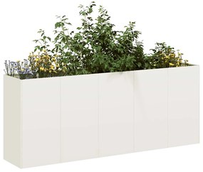 Fioriera Bianca 200x40x80 Cm İn Acciaio Laminato A Freddo /