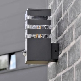 Applique da esterno con sensore TEKSAS 1xE27/12W/230V IP44 antracite