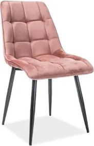 Sedia Chic in velluto rosa/nero Blu52