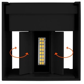 Applique LED Cubo 10W IP65 Nero - 2CCT Colore Bianco Variabile CCT