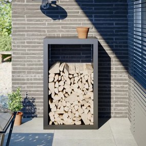 Rastrelliera Per Legna Da Ardere Antracite 60x40x100 Cm Acciaio /