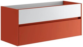 Mobile da bagno sotto lavabo Niwa rosso laccato opaco L 119.5 x H 50 x P 45.5 cm 2 cassetti, lavabo non incluso