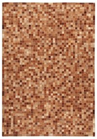 Tappeto Leath patchwork in cuoio marrone, L 120 x L 60 cm