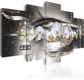 Quadro Orchidee d'acciaio  Colore Grigio, Dimensioni e Misure 200x100