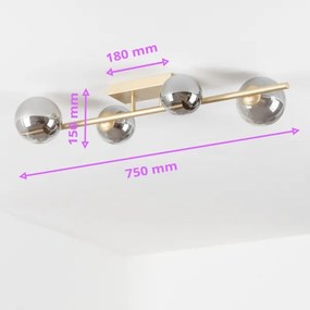 Brilagi - Lampadario a plafone LED MILLA 4xG9/3W/230V oro/fumé