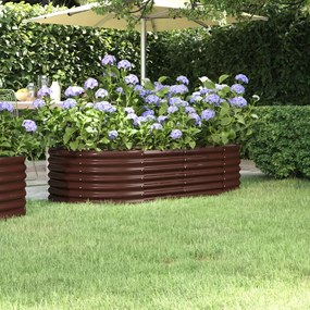 Letto Giardino Acciaio Verniciato A Polvere 152x80x36cm Marrone /