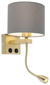 Applique Art Déco oro con paralume grigio - Brescia