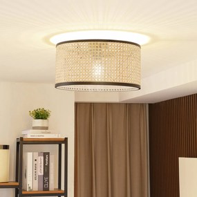 Plafoniera soffitto Yaelle Lindby, dimmerabile, Legno chiaro, Soggiorno / Sala da pranzo, Legno, Campagna / Rustiche, Plafoniera