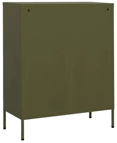 Armadietto verde oliva 80x35x101,5 cm in acciaio