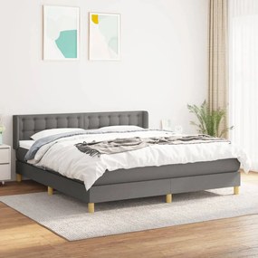 Giroletto A Molle Con Materasso Grigio Scuro 160x200 Cm Tessuto /