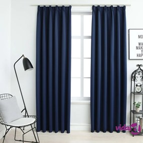 vidaXL Tende Oscuranti con Ganci 2 pz Blue 140x175 cm