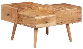 Tavolino da salotto 70x60x42 cm in legno massello d&#039;acacia