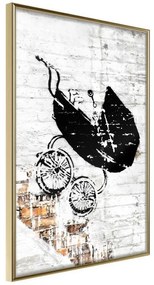 Poster  Banksy: Baby Stroller  Cornice Quadri Cornice d'oro, Larghezza x Altezza Home decor 40x60