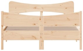 Giroletto con testiera 160x200 cm in legno massello di pino