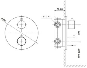 Cersanit S951-564 - Rubinetto termostatico per doccia da incasso ZEN cromo