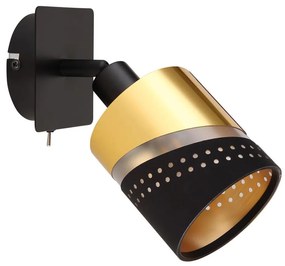 Globo 54046-1 - Faretto da parete OR 1xE14/25W/230V nero/oro