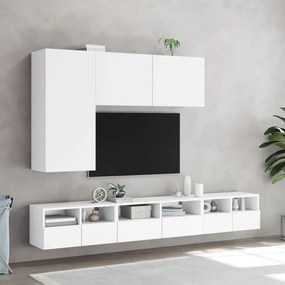 Mobile tv a parete bianco 60x30x30 cm in legno multistrato