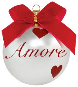 Pallina di Natale con scritta Amore 10 cm