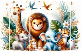 Quadri 5 pezzi – Amici animali nella giungla
