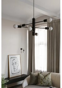 Lampadario a sospensione con filo DUOMO 6 6xE27/60W/230V nero