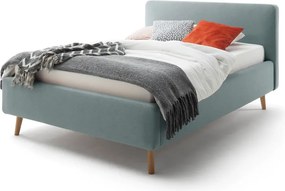 Letto matrimoniale imbottito blu polveroso con contenitore con rete inclusa 140x200 cm Mattis – Meise Möbel