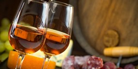 Stampa su tela – Vino rosato nei calici