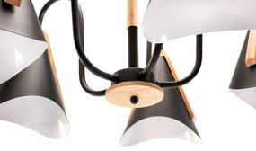 Plafoniera scandinava a cinque bracci APP607-5C Nera