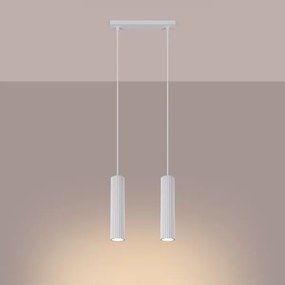 Sollux SL.1536 - Lampadario a sospensione con filo KARBON 2xGU10/10W/230V bianco