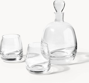 Set decanter e bicchieri in vetro soffiato Pedro 3 pz