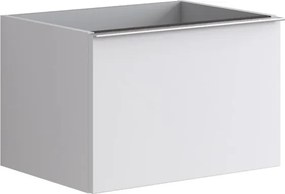 Mobile da bagno sospeso sotto lavabo Pixel plain 2 cassetti L 60 x H 40 x P 45.5 cm bianco laccato opaco, con maniglia alluminio brillante