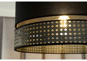 Duolla - Lampadario a sospensione con filo DOUBLE RATTAN 1xE27/15W/230V diametro 40 cm nero