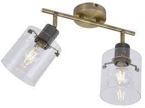 Faretto da soffitto di design bronzo con vetro trasparente 2 luci - Domo