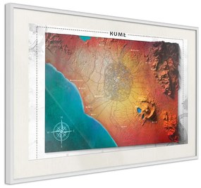 Poster  Raised Relief Map: Rome  Cornice Quadri Cornice nera, Larghezza x Altezza Home decor 30x20