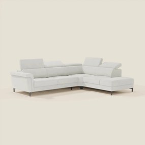 Capri Divano Letto Angolare con Poggiatesta Reclinabili e Materasso ad alte prestazioni in Tessuto Vellutino Smacchiabile T30