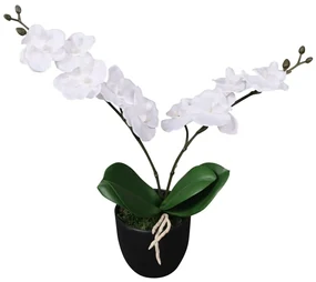 Orchidea Artificiale Con Vaso 30 Cm Bianca /