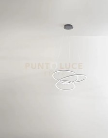 Sospensione in alluminio colore grigio metalizzato spira led 96w 30...