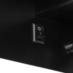 Applique moderna nera con LED e USB - Thijs