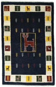 Gabbeh Tappeto 80x130 Blu (Iran) Annodato A Mano