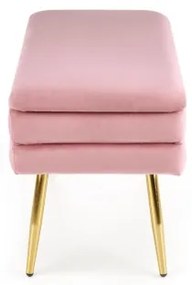 Panca con vano portaoggetti VELVA 37x78 cm rosa/oro