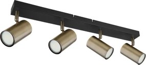 Globo 57911-4M - Faretto ROBBY 4xGU10/35W/230V nero/ottone