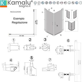 Box doccia 70x80 doppio battente vetro fumé altezza 200h | KS2800AF - KAMALU