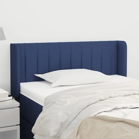 Testiera Ad Orecchio Blu 83x16x78/88cm İn Tessuto /