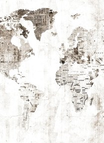 Coordonne Carta da parati panoramica Newspaper Map - Sepia