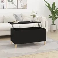 Tavolino da Salotto Nero 90x44,5x45 cm in Legno Multistrato 819581