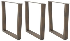 Gambe Per Tavolo Pranzo A V 3pz Naturale 90x(72-73,3)cm Acciaio /