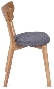 Sedia da pranzo in rovere con seduta grigia Arch - Bonami Essentials