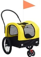 Rimorchio Bici per Animali e Carrello Jogging Giallo e Nero cod mxl 65995