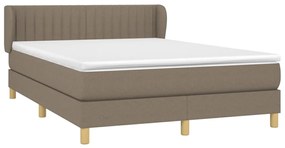 Giroletto a molle con materasso tortora 140x200 cm in tessuto