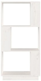 Libreria/Divisorio Bianco 51x25x101 cm Legno Massello di Pino