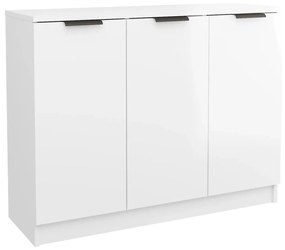 Credenza bianco lucido 90,5x30x70 cm in legno multistrato